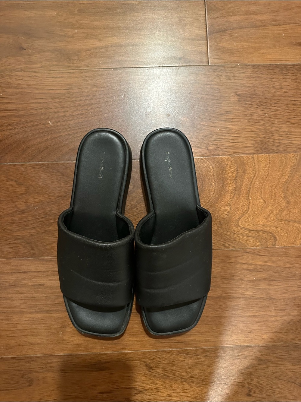 Women's Black Slide Mules with Cushioned Footbed - Picture 2 of 6